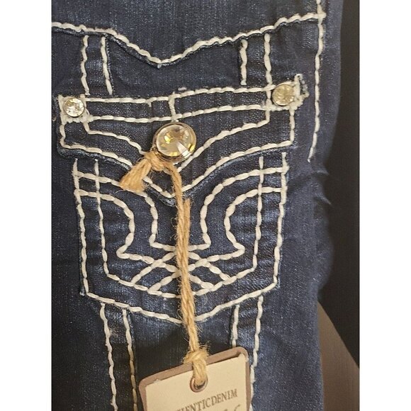 LA Idol NEW Women's Jean Jacket Large Blue Cotton Blend Regular Fit Denim - Picture 8 of 10